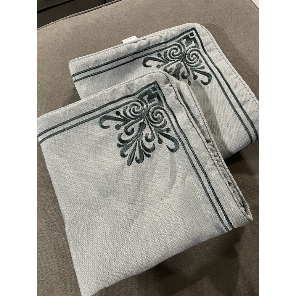 Set/2 J. Queen New York Sorrento Embroidered Sham Blue European 26"